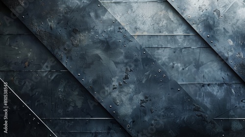 Dark metal background with blue grunge texture. photo