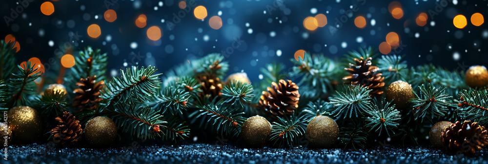 Christmas tree with cones, pinecone and Xmas, New Year. Wall Art Design for Home Decor, 4K Wallpaper and Background for desktop, laptop, Computer, Tablet, Mobile Cell Phone, Smartphone, Cellphone
