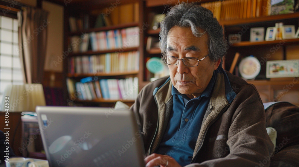 Image of senior man at laptop. Image of senior man at laptop.