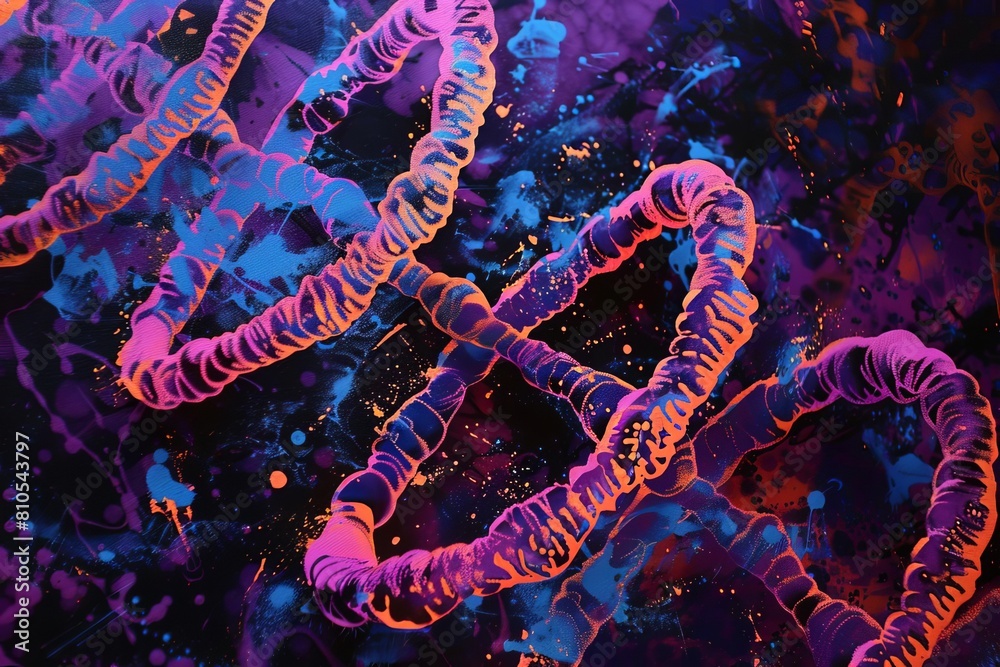 Vibrant depictions of DNA strands illustrating genetic research Vibrant depictions of DNA strands illustrating genetic research
