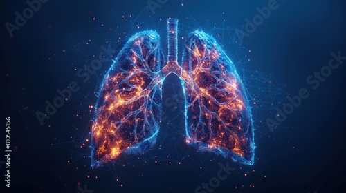 Human lungs. Internal respiratory organ photo