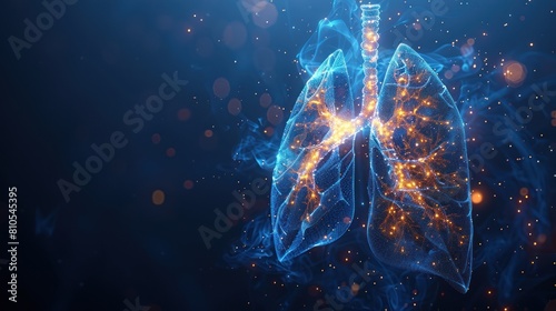 Human lungs. Internal respiratory organ