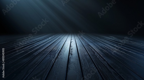 Spotlight on dark wooden stage. photo