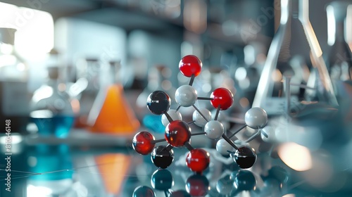 3D models of molecules in a scientific research setting