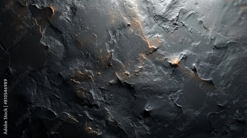 The image is a black and white photo of a rough stone surface. The surface is covered in craters and cracks. The image is a black and white photo of a rough stone surface. The surface is covered in craters and cracks.