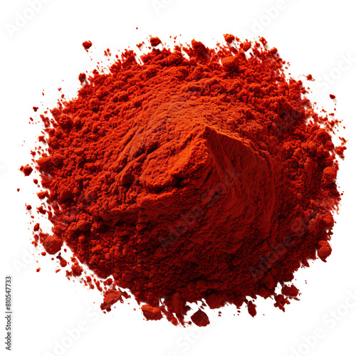 Red chili powder isolated on white background. photo