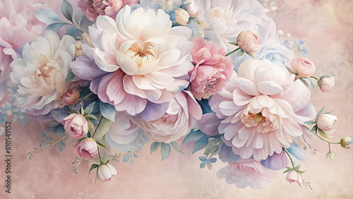 Watercolor background adorned with soft pastel