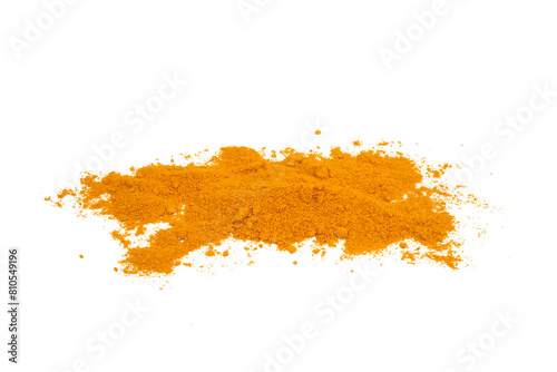 spreading out of turmeric powder isolated transparent photo