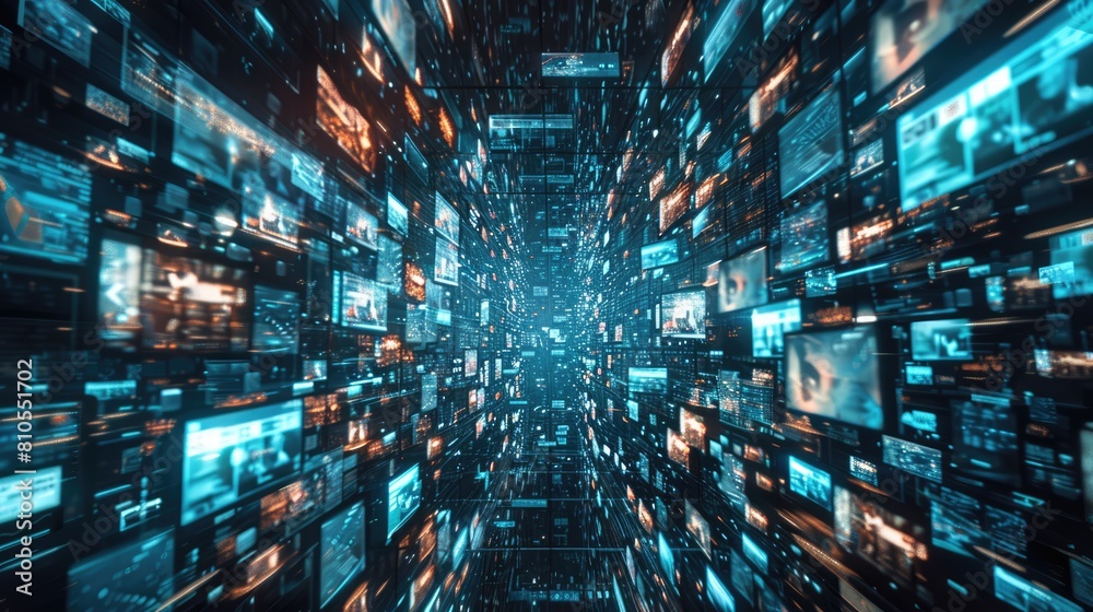Abstract AI-generated background with digital shapes, futuristic elements and patterns. Concept of future technologies and artificial intelligence. Abstract AI-generated background with digital shapes, futuristic elements and patterns. Concept of future technologies and artificial intelligence.