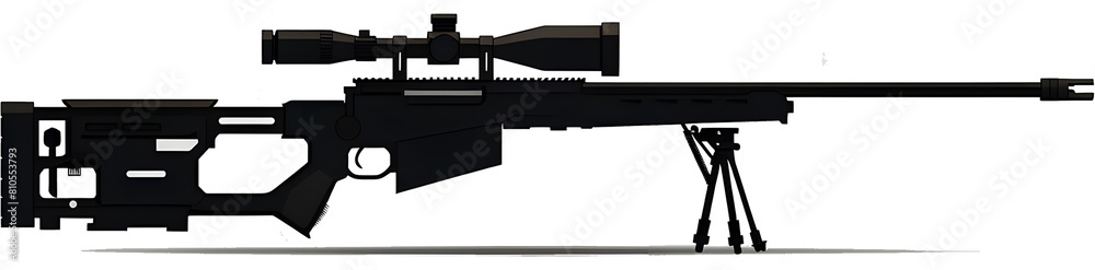 gun weapon rifle isolated on transparent.