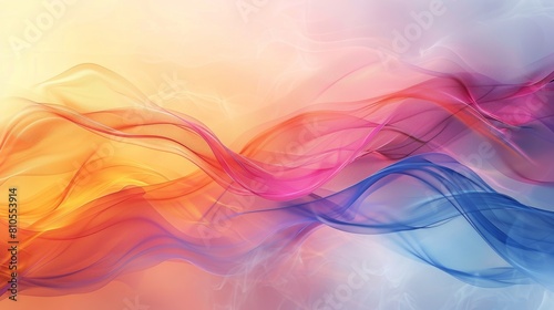 Wallpaper Mural The image is an abstract painting with a colorful gradient of orange, blue, and pink Torontodigital.ca