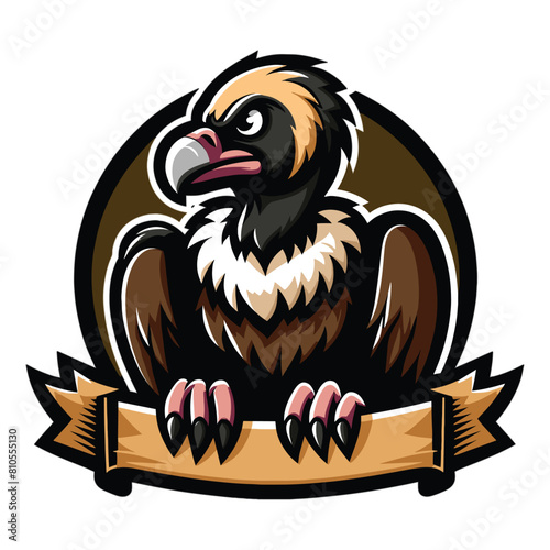 Cinereous Vulture mascot vector illustration on white background