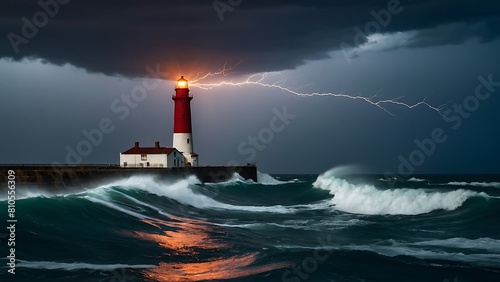 Lighthouse in a Storm photo