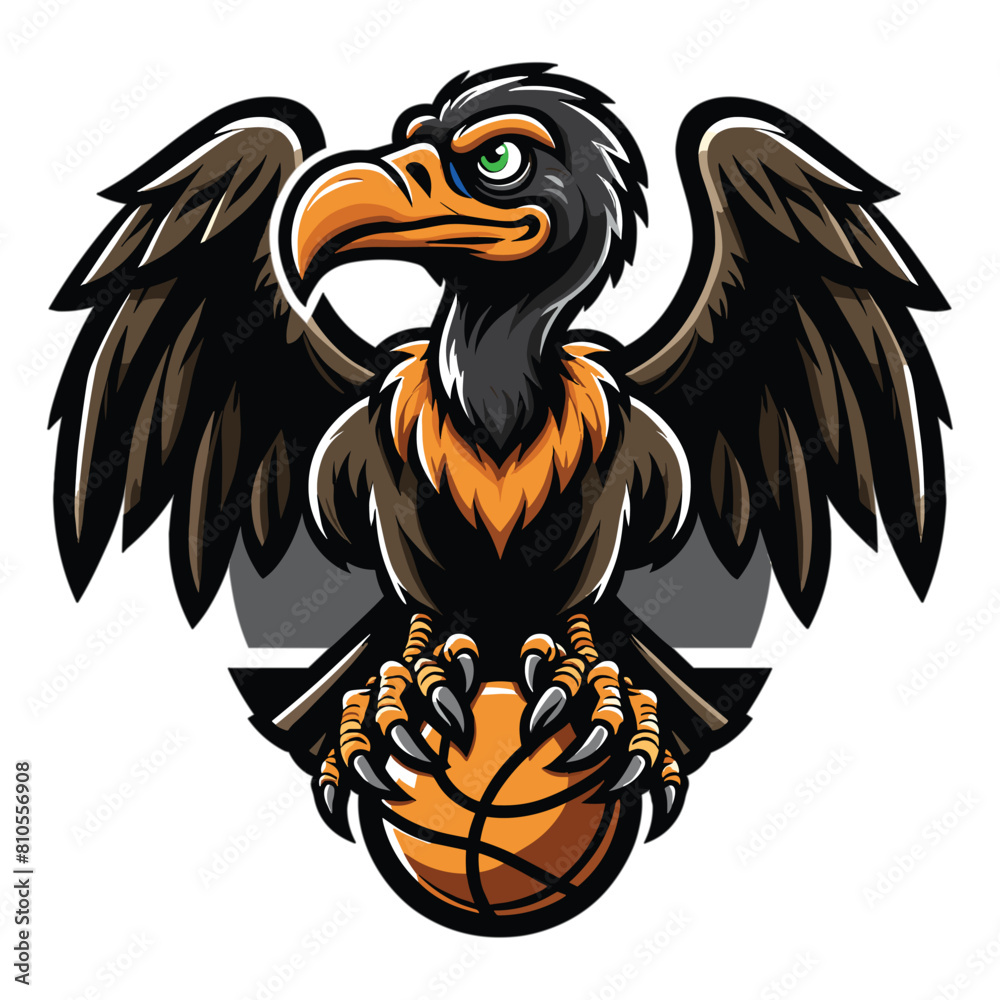 Obraz premium Cinereous Vulture mascot vector illustration on white background