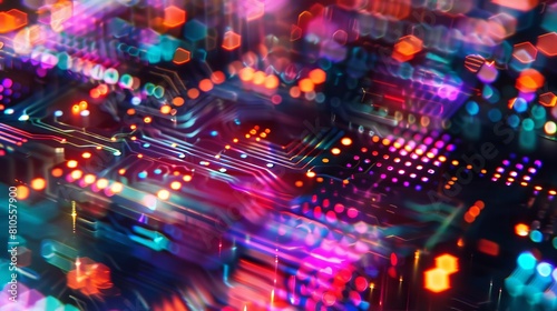Closeup of a microchip highlighting technological precision © nattapon98
