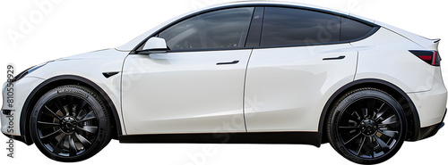 White car isolated on white Transparent background.