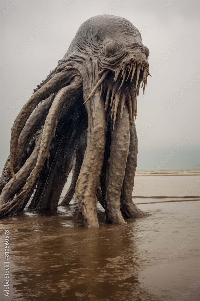 Mysterious underwater creature with tentacles
