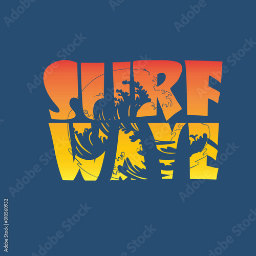 surf wave summer beach typography ocean graphic tee