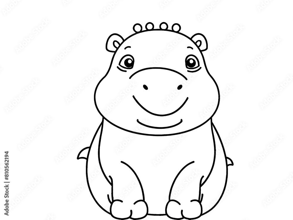 illustration of cartoon hippopotamus illustration of cartoon hippopotamus