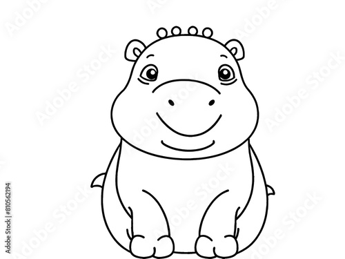 illustration of cartoon hippopotamus