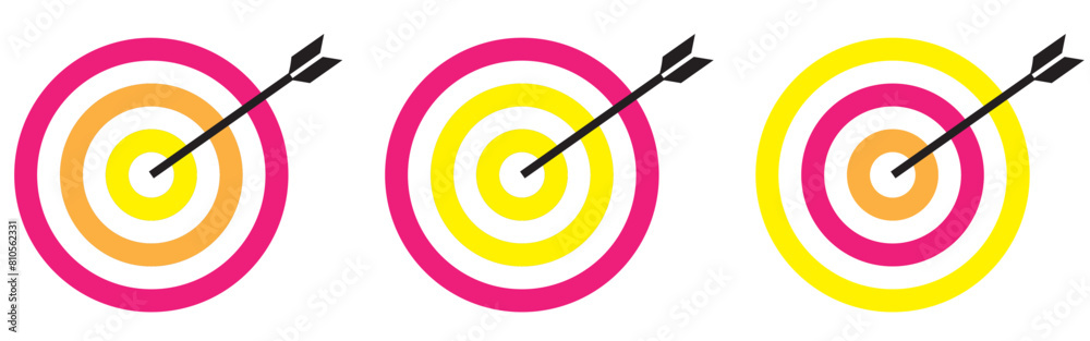 target goal with arrow isolated on white background icon symbol flat vector illustration target goal with arrow isolated on white background icon symbol flat vector illustration