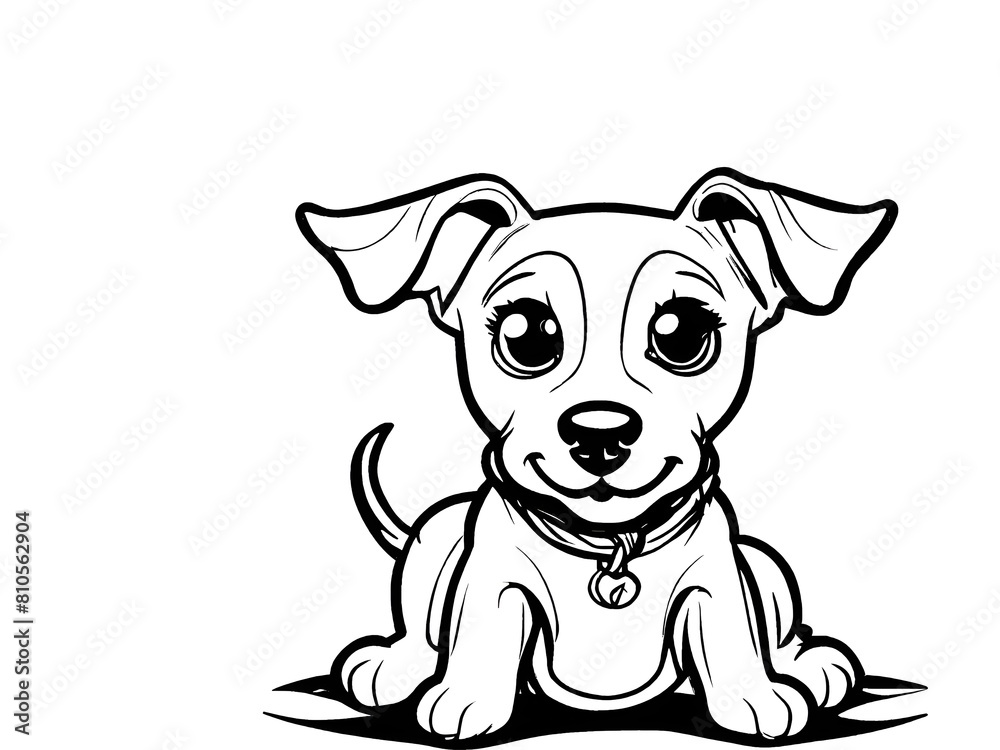 Fototapeta premium Illustration of a dog art design on white background