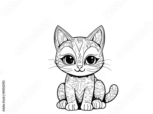 illustration of a cat sitting on floor