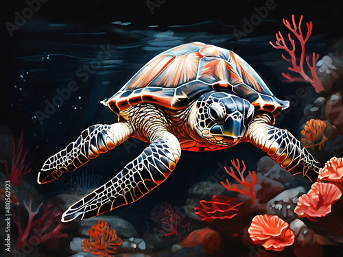 Sea Turtle Underwater Ocean Marine Life