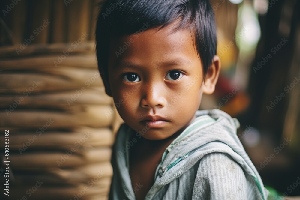 Thoughtful young boy in a rural setting Thoughtful young boy in a rural setting