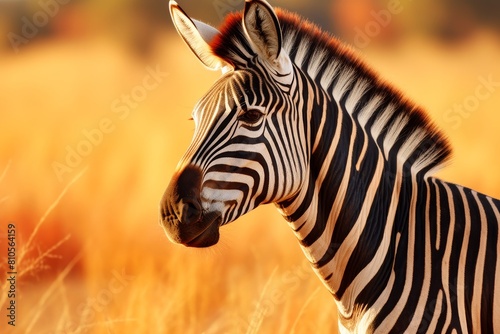 close-up of a zebra in the wild