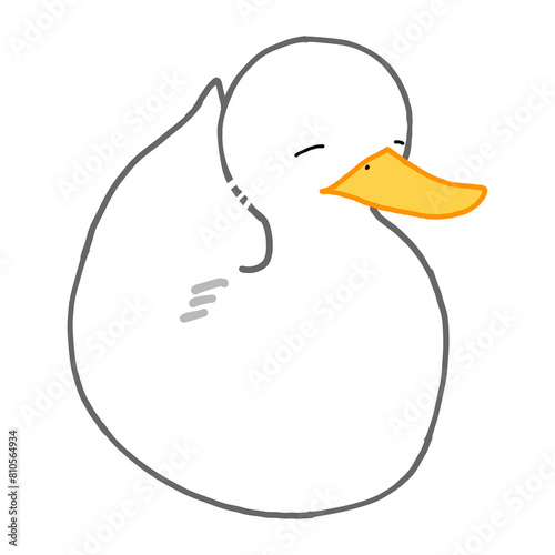寝ているアヒルのイラスト