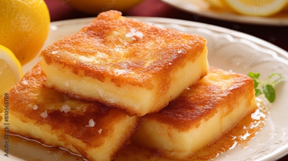 Delicious homemade french toast with powdered sugar Delicious homemade french toast with powdered sugar