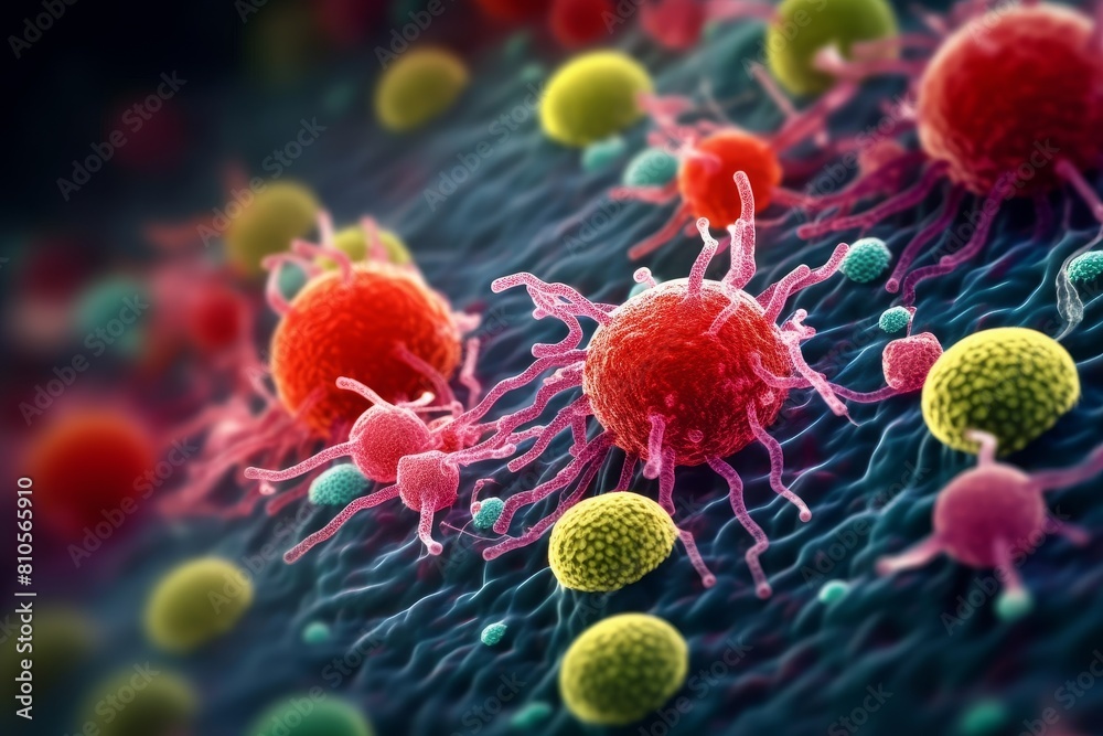 Microscopic view of cancer cells Microscopic view of cancer cells