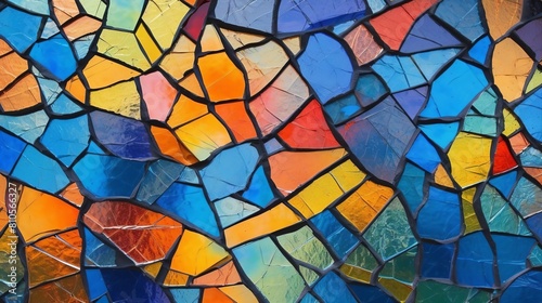Vibrant stained glass mosaic pattern