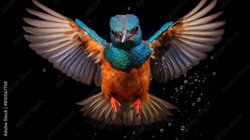 Fototapeta premium Vibrant hummingbird with wings spread