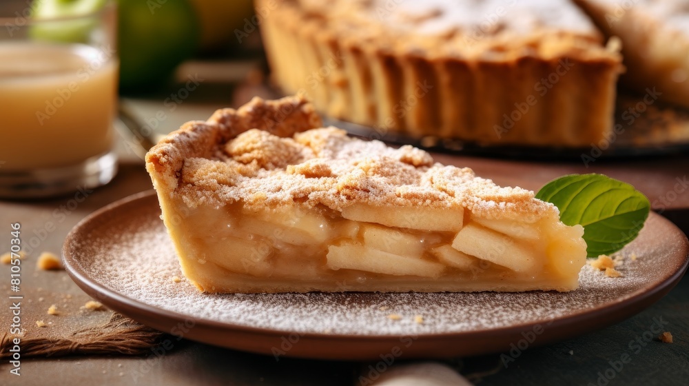 Delicious homemade apple pie with crumble topping Delicious homemade apple pie with crumble topping