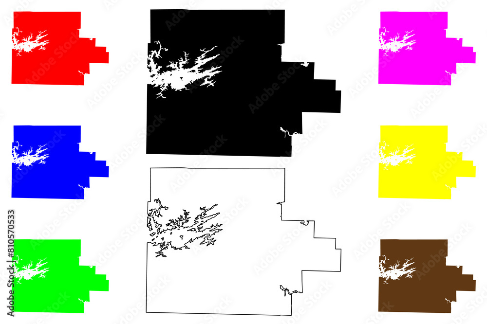 Obraz premium Garland County, Arkansas (U.S. county, United States of America,USA, U.S., US) map vector illustration, scribble sketch Garland map