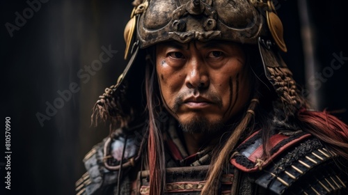 Fierce warrior in traditional asian armor © Balaraw