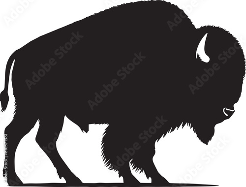 American Bison silhouette. Bison buffalo vector illustration.