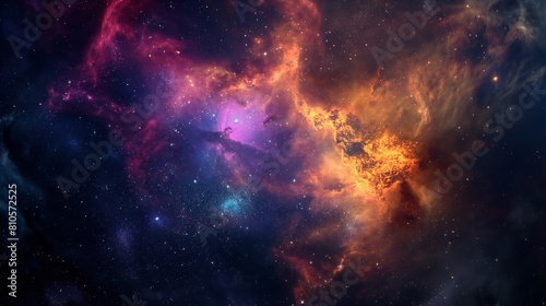 Cosmic Nebula with Vibrant Colors in Space © patpongstock