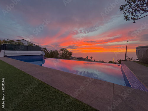 Sunset and Pool