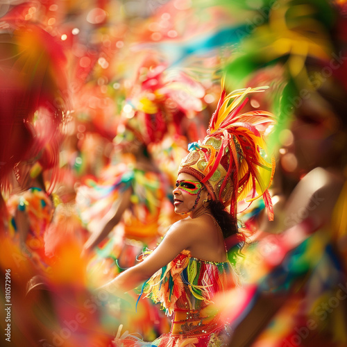 Carnival Celebration in Rio de Janeiro with Colorful Costumes and Festive Atmosphere