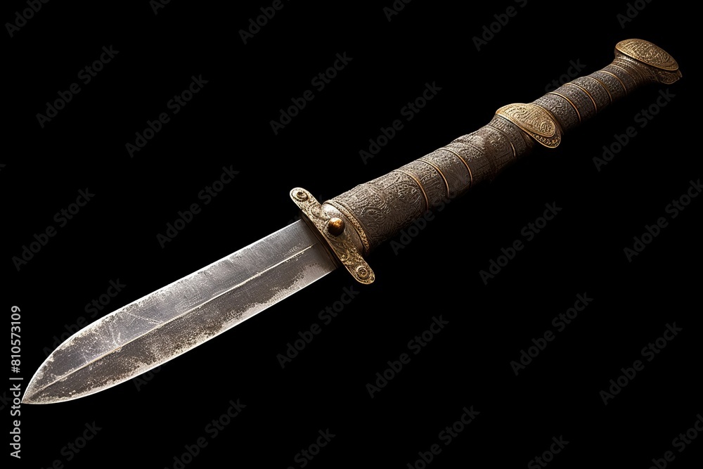 Ornate antique dagger with intricate metalwork Ornate antique dagger with intricate metalwork