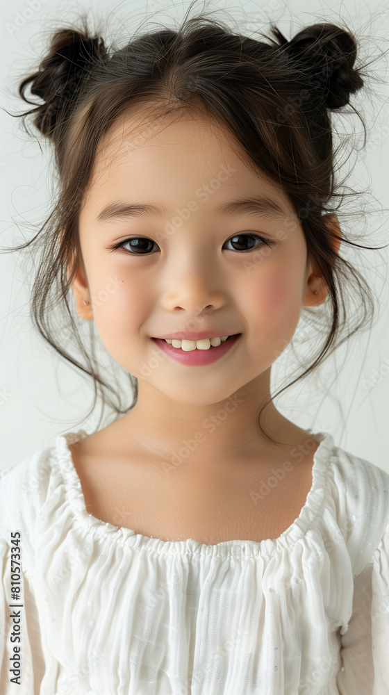 An Asian little girl with a beaming smile radiates happiness and joy against a white solid background. The portrayal is hyper-realistic, capturing the genuine emotion and innocence of childhood.
An Asian little girl with a beaming smile radiates happiness and joy against a white solid background. The portrayal is hyper-realistic, capturing the genuine emotion and innocence of childhood.