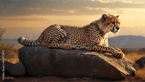 cheetah in the grassland, close up cheetah, cheetah portrait, made with ai generative
