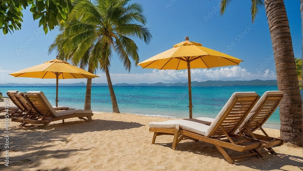 Coastal Elegance Generative AI's Tropical Island Sofa and Umbrella