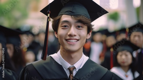 smiling graduate in academic gown