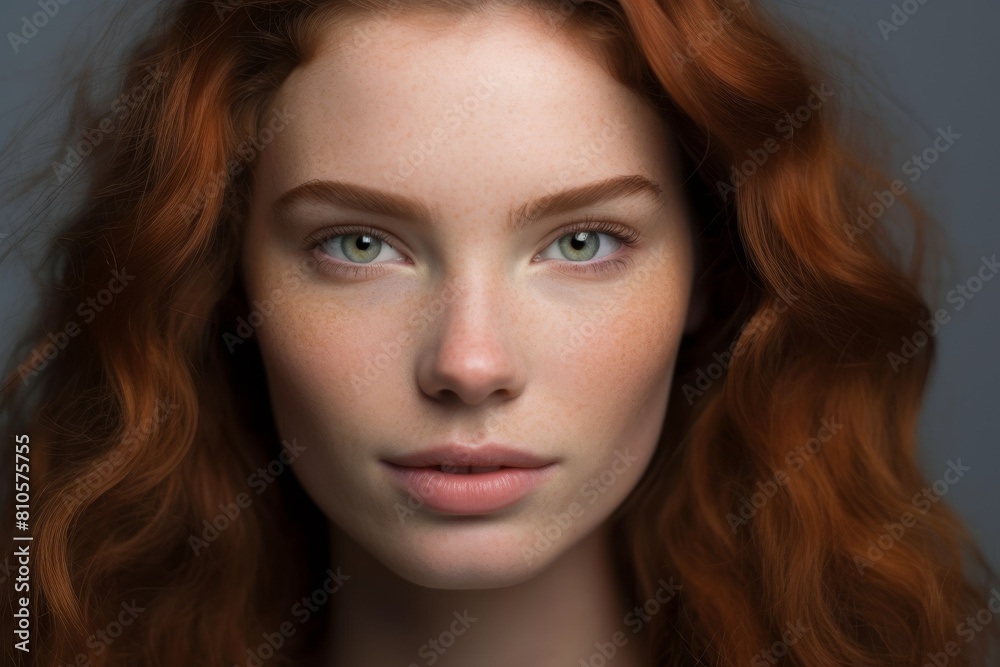 Captivating redheaded woman with striking green eyes Captivating redheaded woman with striking green eyes