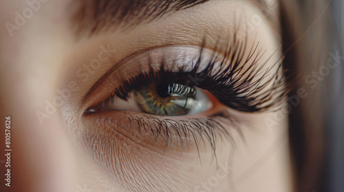 Set of eyelash extensions closeup