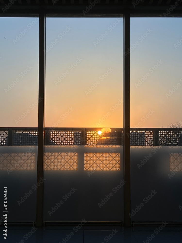 Fototapeta premium Journey Concept , The airport at sun rises